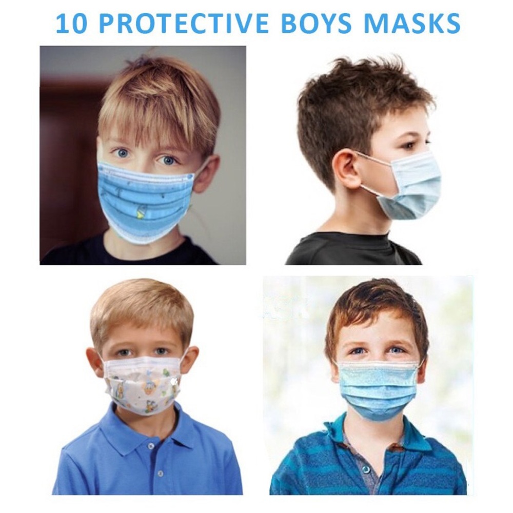 Back to School Masks for Boys - 10 Fun Printed Boys Masks Disposable